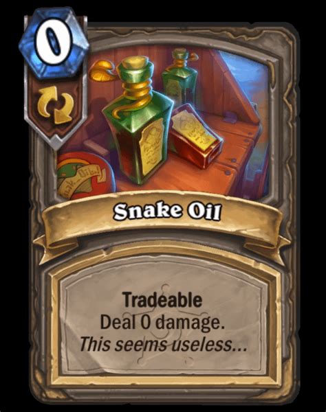 snake oil card hearthstone|New Neutral Card Revealed .